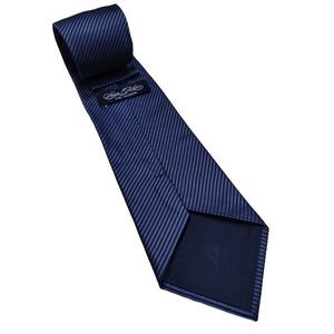 Sean John Handmade Silk Tie, Metallic Blue With Black Diagonal Stripes